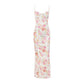 Spaghetti Strap Satin Floral Elegant Maxi Bodycon Dress