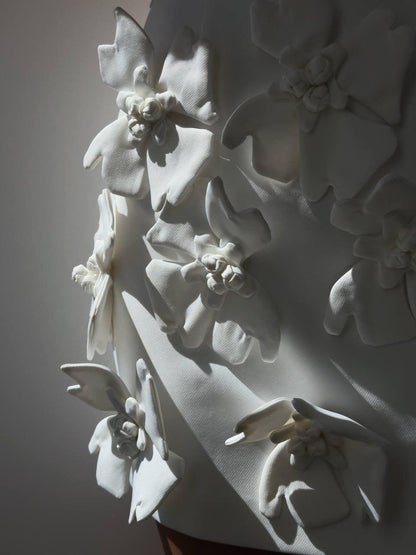 Çiçek Detaylı Beyaz Mini Takım