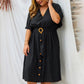 Plus Size Summer Dress Full Sleeve V Neck