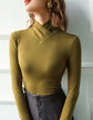 WOMEN WARM PULLOVER WITH STAND-UP COLLAR