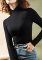 WOMEN WARM PULLOVER WITH STAND-UP COLLAR