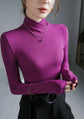 WOMEN WARM PULLOVER WITH STAND-UP COLLAR