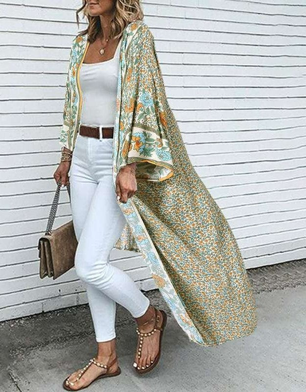 Bohemian Floral Printed Long Shirt | BoutiquElegance