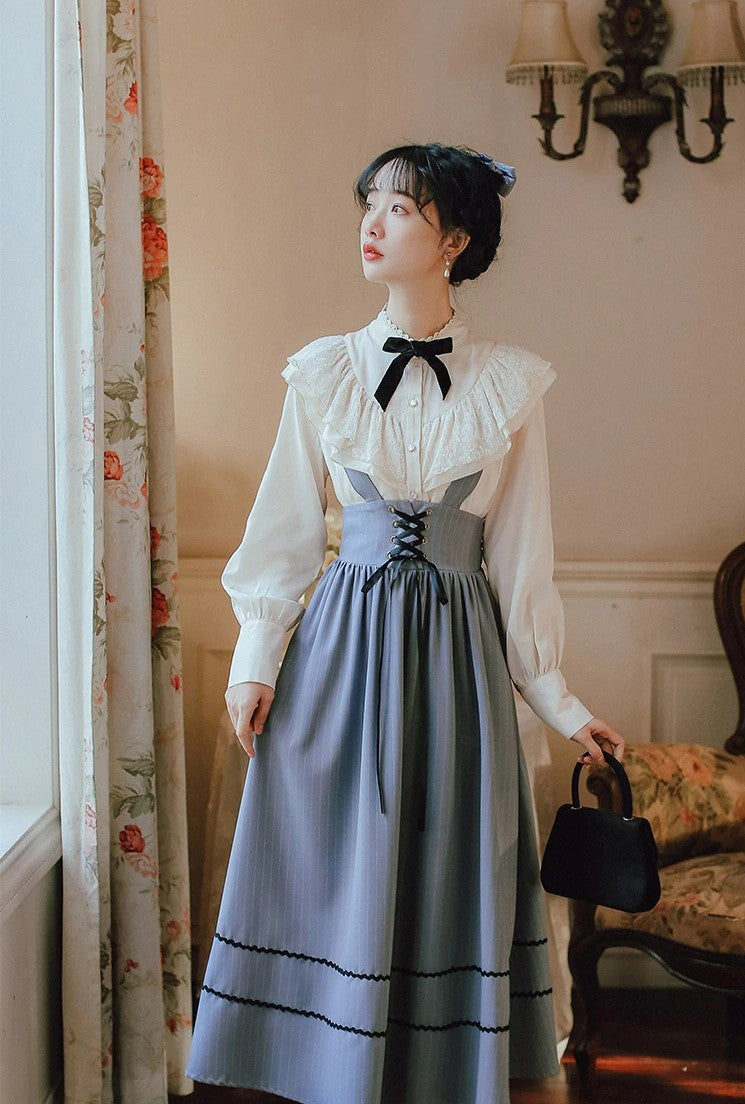 Bandage Stripe Long Skirt | BoutiquElegance