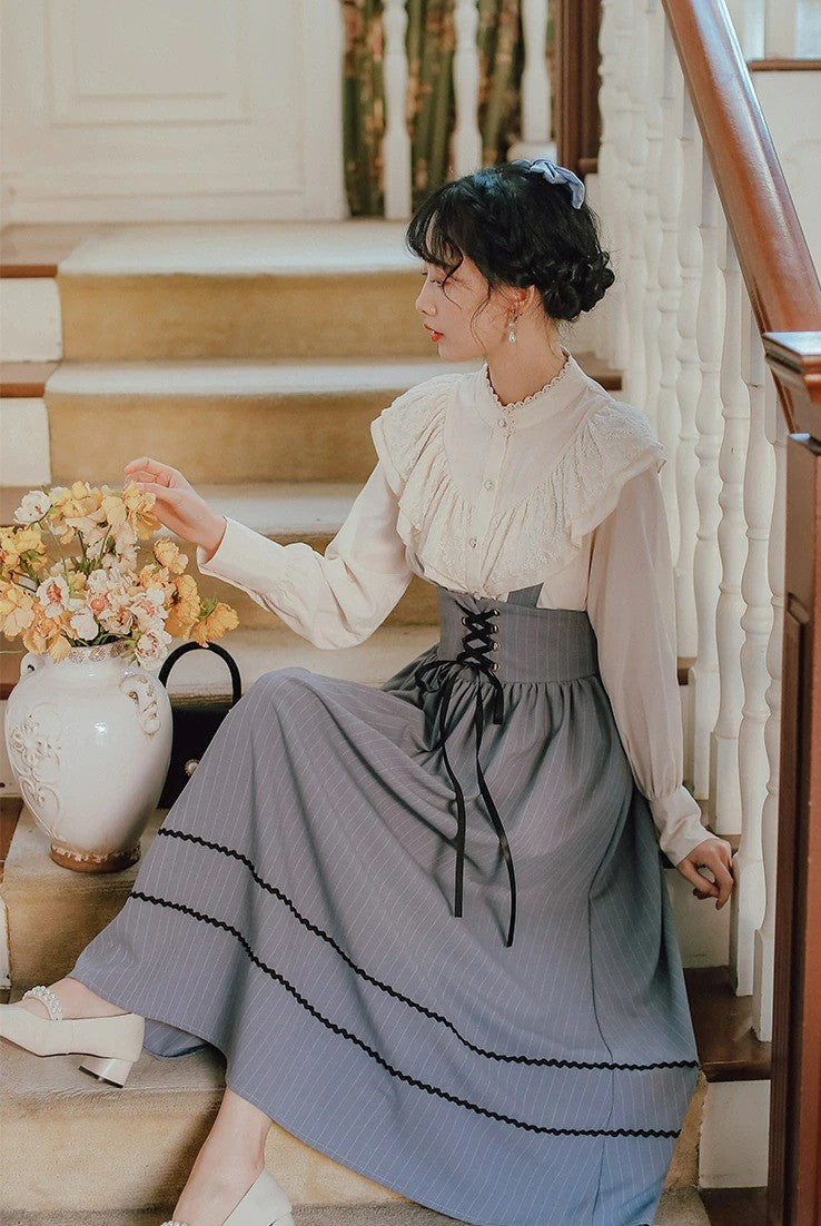 Bandage Stripe Long Skirt | BoutiquElegance