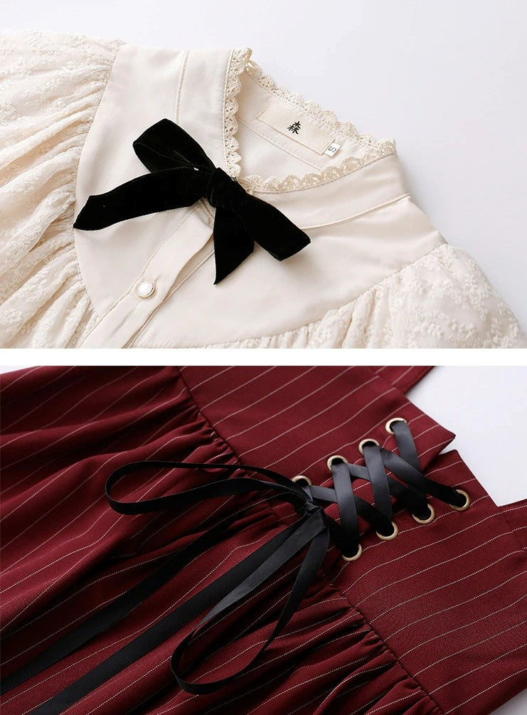 Bandage Stripe Long Skirt | BoutiquElegance