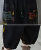 LOOSE LADIES JUMPSUITS PRINTED POCKETS DENIM OVERALLS