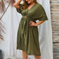 Plus Size Summer Dress Full Sleeve V Neck