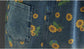 SUNFLOWER PRINTED JEANS OVERALLS