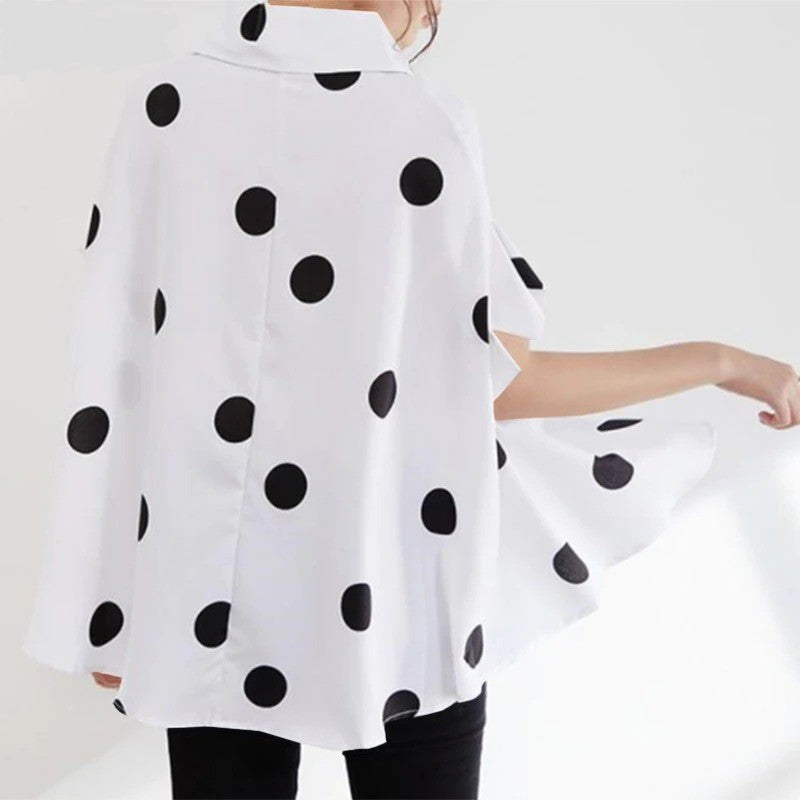 Polka Dot Short Sleeve Blouse | BoutiquElegance