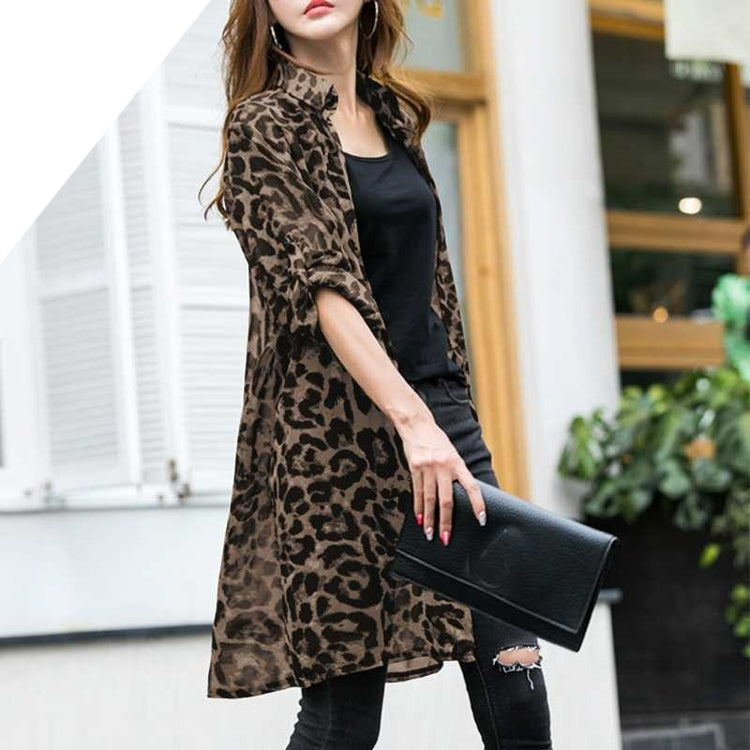 Leopard Chiffon Blouse | BoutiquElegance