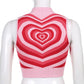 AESTHETICS HEART STRIPED PULLOVERS SWEATER - TURTLENECK JUMPER