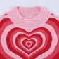 AESTHETICS HEART STRIPED PULLOVERS SWEATER - TURTLENECK JUMPER