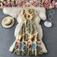 WOMEN SLEEVELESS SPARKLE FLOWER EMBROIDERY DRESS